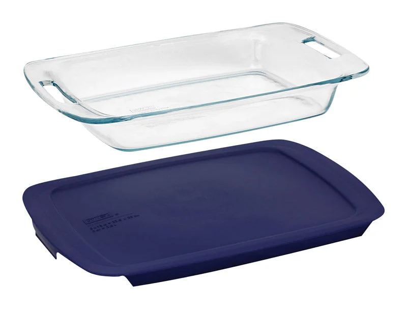 Pyrex 9.75 in. W x 15.5 in. L Baking Dish Blue/Clear (Pack of 2)