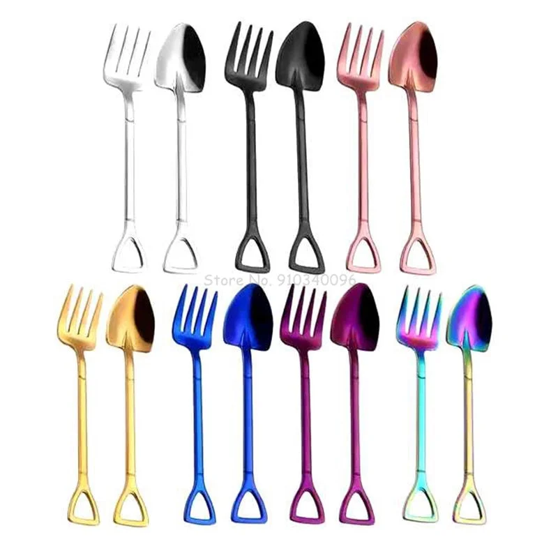 Stainless Steel Spoon & Fork Ice Cream Fork Coffee Spoon Dessert Spoon Tableware