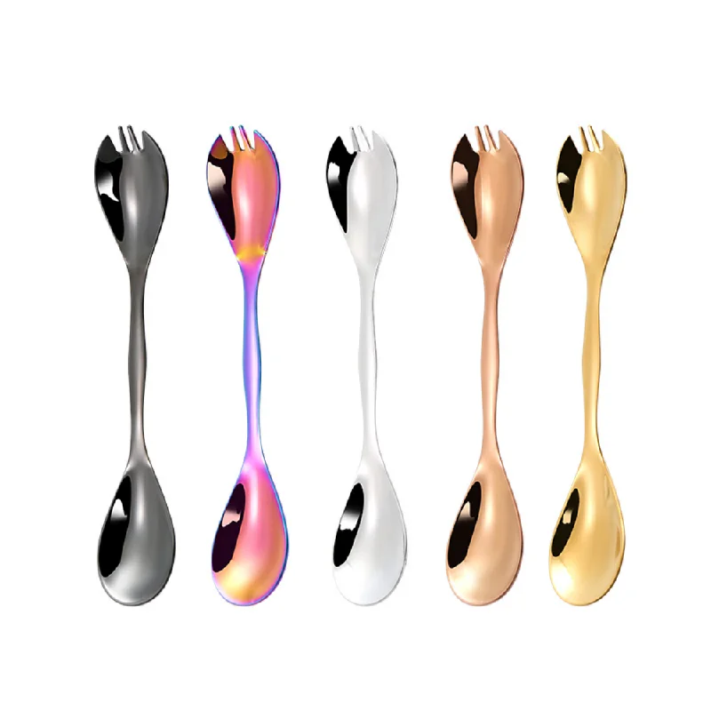 Stainless Steel 2-In-1 Spoon & Fork Utensils