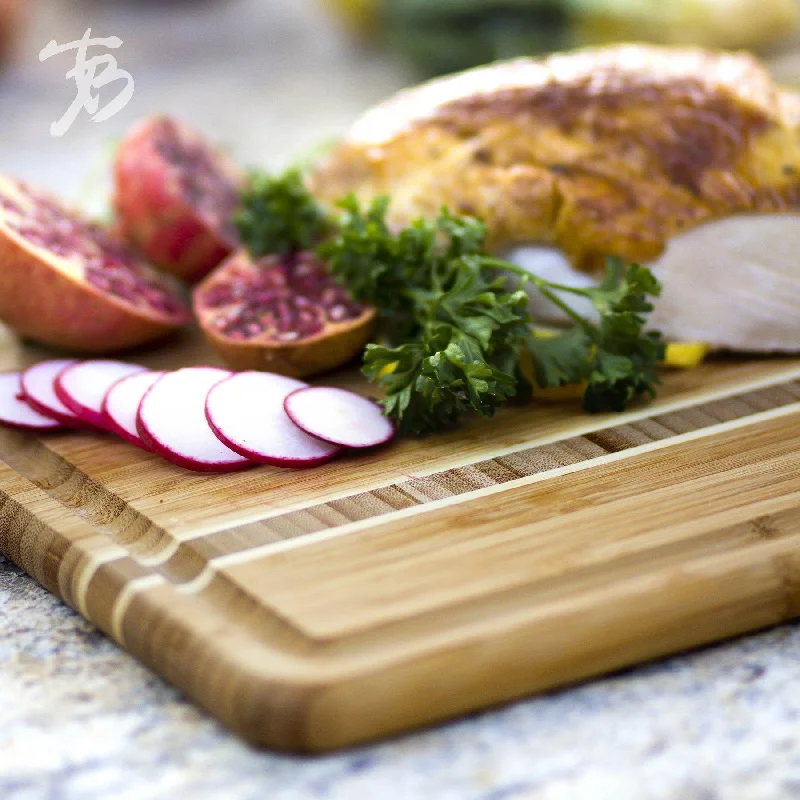 Totally Bamboo - Dominica Cutting Board with Drain Groove