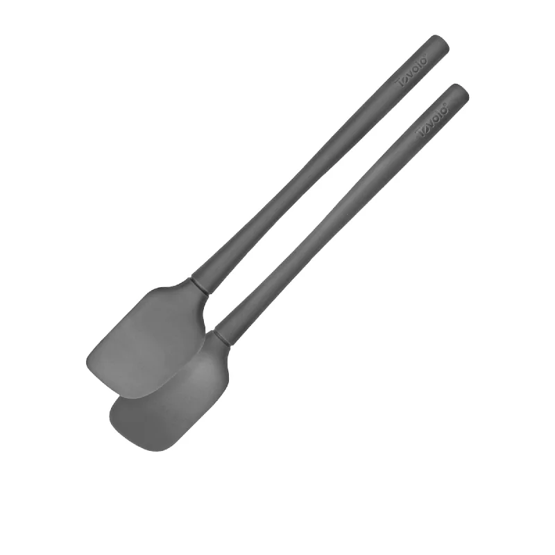 Tovolo Flex-Core All Silicone Mini Spatula and Spoonula 2 Piece Set Charcoal