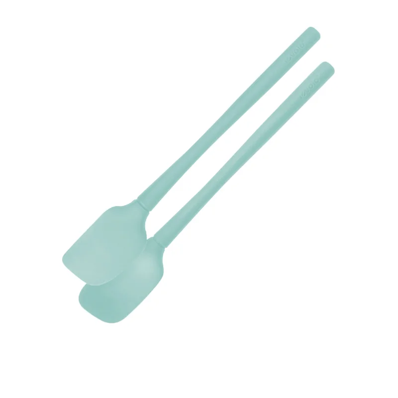 Tovolo Flex-Core All Silicone Mini Spatula and Spoonula 2 Piece Set Light Aqua