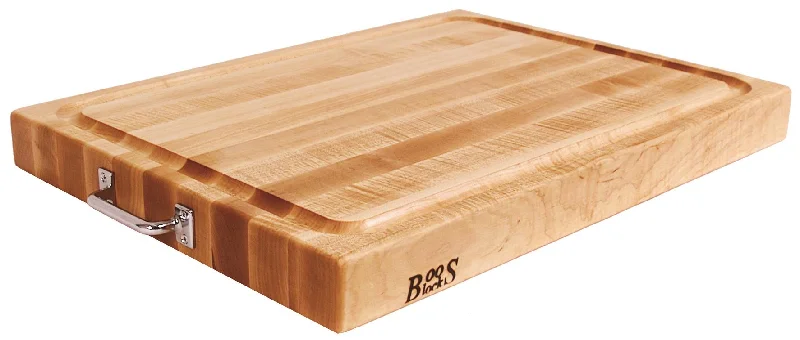 John Boos Maple Reversible Cutting Board with Groove and Chrome Handles, 24'' x 18'' x 2.25''